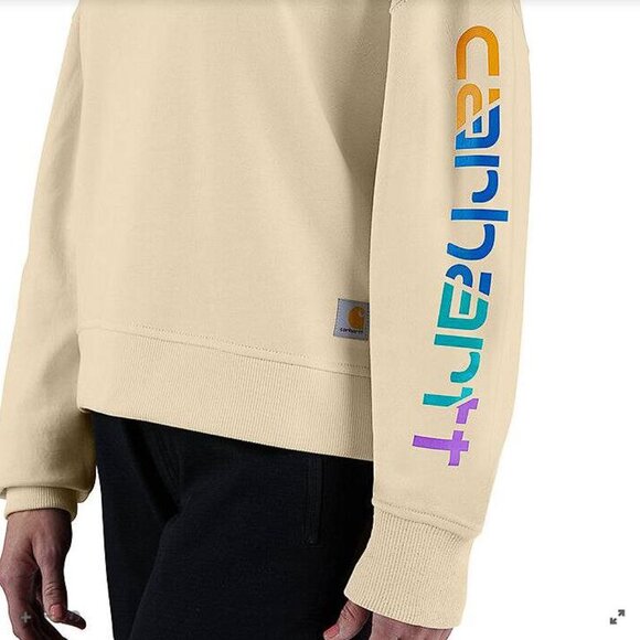 CARHARTT Women's TENCEL Fiber Series Loose Fit Sleeve Graphic Sweatshirt Size M - Picture 3 of 10
